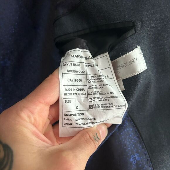 Haight & Ashbury Sophisticated Charcoal Men's Blazer 42 - Picture 6 of 12